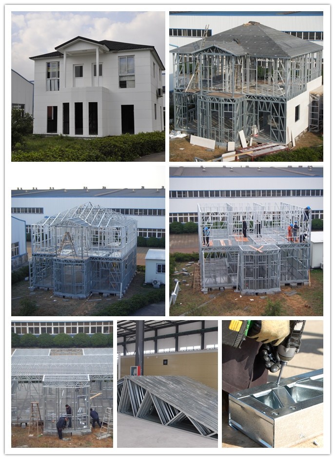 Helles Stahlkonstruktions-Haus-Landhaus-/Fertiglandhaus-vorgefertigte Häuser für Büro